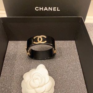 Chanel Black and Gold Cuff